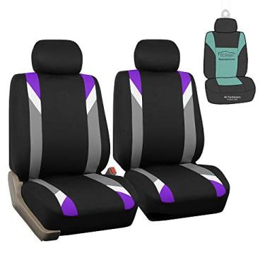 Imagem de FH Group Capas de assento modernistas premium roxas/pretas com presente - serve para a maioria dos carros, caminhões, SUV ou vans