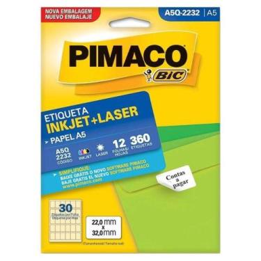 Imagem de Etiqueta Inkjet + Laser A5 360 Etiquetas - Pimaco