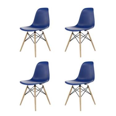 Imagem de Conjunto 4 Cadeiras Eames Pp Azul Bic - La Mobilia