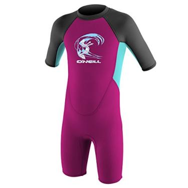 Imagem de O'Neill Reator infantil - 2 2 mm, zíper nas costas, manga curta, primavera, baga/azul claro/grafite, 1