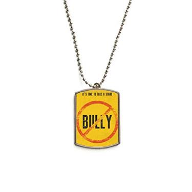 Imagem de DIYthinker Logo No Bully Colar com pingente de etiqueta de cachorro de aço inoxidável