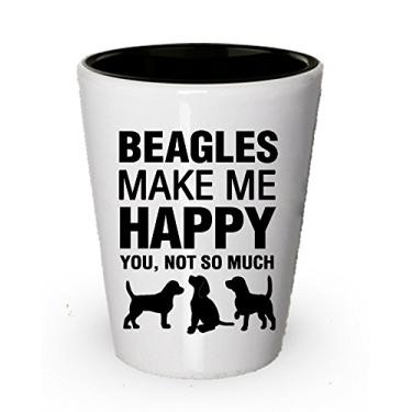 Imagem de Beagles Make Me Happy Shot Glass - Presente para amantes de cães IDea