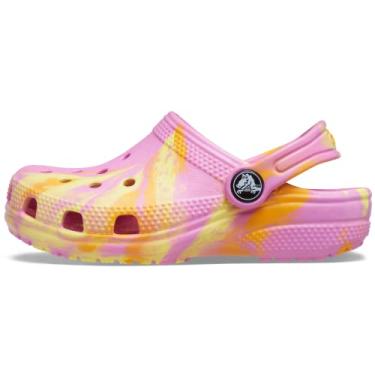 Imagem de Tamanco Crocs Kids' Classic Marbled Tie Dye Clog unisex infantil, Preto/branco, 5 Big Kid