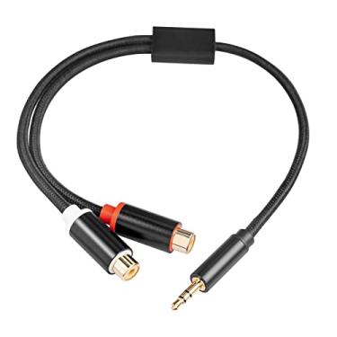 Imagem de SIMBAE 5 Mm Para Rca Fêmea 3.5mm macho para RCA fêmea cabo 1/8 polegada para RCA cabo de áudio estéreo banhado a ouro 1ft telefone móvel PC TV DVD MP3 player Y adaptador cabos de áudio