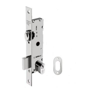 Imagem de Fechadura Rolete Estreita Para Porta Pivotante Preta 21Mm 3F