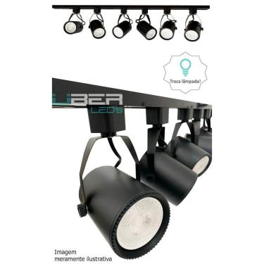 Imagem de Kit Trilho Eletrificado 1M Preto 4 Spot E27 Par20 Led 4000K