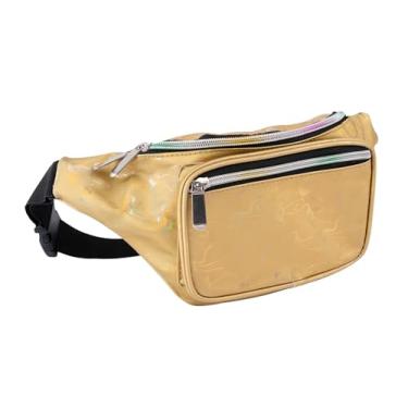 Imagem de Holographic 80s 90S Rave Gold Flamingo Fanny Pack for festival women, Girl Cute Fashion Waist Bag Belt Bags-Gold Flamingo