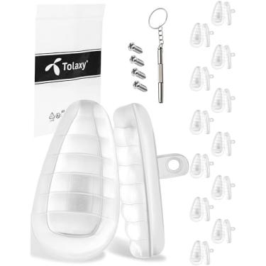 Imagem de Tolaxy 12 pares de almofadas de nariz para óculos, 15 mm, peças de nariz de substituição antiderrapantes listradas transparentes de 15 mm para Oakley Plier OX5142 | Lizard 2 OX5120 | Clipe para