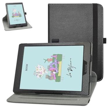 Imagem de Bige Capa giratória para BOOX Tab Mini C, suporte rotativo de 360 graus com capa de padrão fofo para tablet BOOX Tab Mini C 19.8 cm, preto