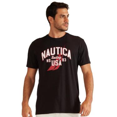 Imagem de Camiseta Nautica Masculina Arc Sailing USA 83 Preta-Masculino