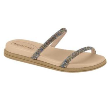 Imagem de Sandália Tamanco Beira Rio Tira Strass Brilho Pedraria 8488-Feminino