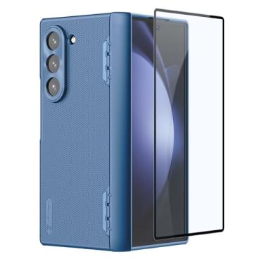 Imagem de Nillkin Capa para Galaxy Z Fold 6 com proteção de dobradiça, protetor de tela integrado, capa fosca de policarbonato com protetor de lente de câmera de metal, capa protetora de celular slim fit para