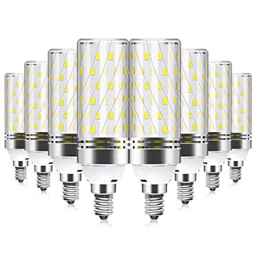 Imagem de Lâmpadas de milho LED E12, 6000K branco luz diurna, lâmpada de milho 16W 1500LM, equivalente a lâmpada incandescente de 120W, luz de milho LED não regulável para iluminação de casa de garagem de escritório (pacote com 8)