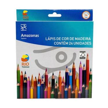 Imagem de Lápis De Cor Com 24 Cores Multicolor Sextavado Escolar - Amazonas