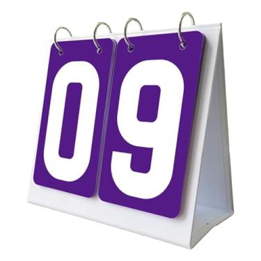 Imagem de Pegciuho Placar Multiesportivo Contador de Pontuação 2 Dígitos Mesa Placar Placar Flip para Jogos Vôlei Futebol Ao Ar Livre, Roxo