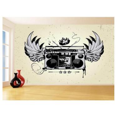 Imagem de Papel De Parede 3D Musica Toca Fita Retrô Tape 3,5M Mus40 - Você Decor