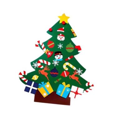 Imagem de Generic DIY Feltro Conjunto de Árvore de Natal Decorações de Natal Brinquedo com Enfeites para Meninos Meninas, para Decoração de Lareira de Sala de Aula em
