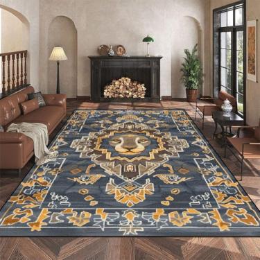 Imagem de Tapetes com estampa animal Sala de estar Decoração de estilo nacional Casa Sofá Mesa Tapete de área para quarto Tapete de chão, DW009, Flanela, 1,60x90cm capacho de porta