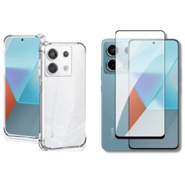 Imagem de Capa Capinha Case Anti Shock Transparente + Película De Vidro 3D Tela Toda Para Xiaomi (Redmi Note 13 Pro / 13 Pro Plus)