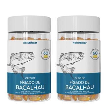 Imagem de Kit 2 Óleo de Fígado de Bacalhau 120 Cápsulas Natunéctar Vitamina A e 