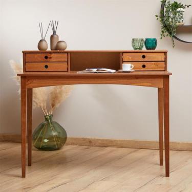Imagem de Mesa Escrivaninha Retro Madeira 4 Gavetas 1 Nicho Milano - IDIMEX, CAS