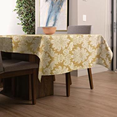 Imagem de Toalha de Mesa Jacquard Retangular 2,40m  - MUMUDECOR, 02 DOURADOEOFFW