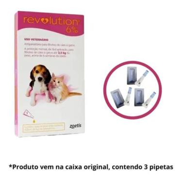 Imagem de Kit Revolution Cachorro Gato Filhote 15mg Até 2,5kg 3 Pipeta