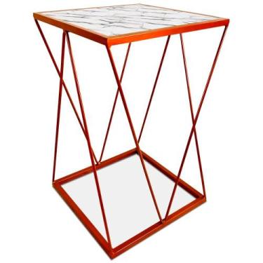 Imagem de Mesa De Canto Alta Modelo Industrial Wire Lateral Decoração Para Sala 