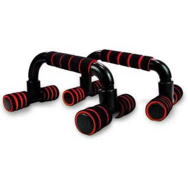 Imagem de Apoio Flexão Fixo Braço Musculação Exercícios Fit - Braslu, Vermelho