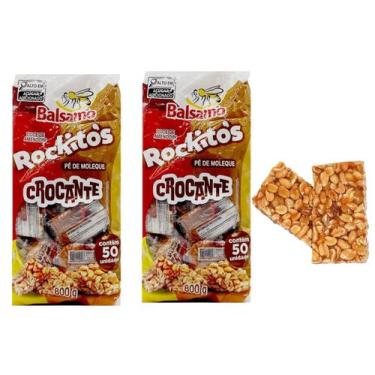 Imagem de Kit 2 pacotes Doce Pé De Moleque Crocante Rockitós 800g - rockitos