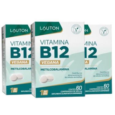 Imagem de Kit 3x Vitamina B12 Metilcobalamina 9,94mcg 60 Tab - Lauton
