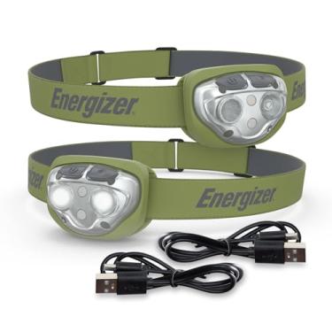Imagem de Energizer Lanterna de cabeça de LED recarregável (pacote com 2) Série PRO, resistente à água IPX4, luz de cabeça ultra brilhante, vários modos de luz, farol robusto para acampamento, ao ar livre, luz