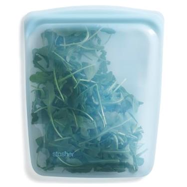 Imagem de Stasher Saco reutilizável de silicone premium para armazenamento de alimentos de 1,8 litro, micro-ondas, sous vide, máquina de lavar louça, forno e freezer, livre de BPA, sem vazamento, ecológico, 1,8