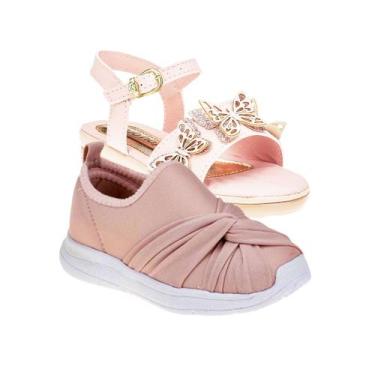 Imagem de Tênis Menina e Sandália Rasteira - KIT 2 PARES Tam 23 ao 34 - sapatinh