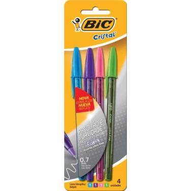 Imagem de Caneta Esferográfica BIC Cristal ULTRA Fine Fashion - Blister com 4 Co