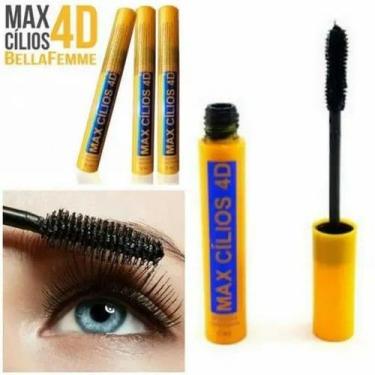 Imagem de Máscara Rímel Para Cílios Max 4d Volume Alonga Cor Preto 5ml Bella Fem