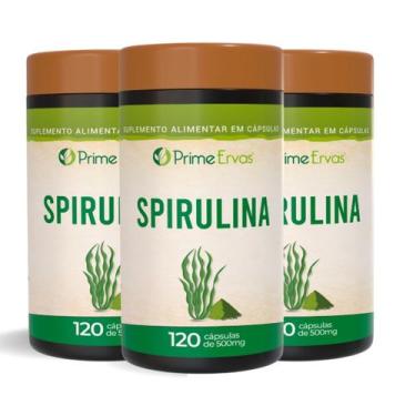Imagem de Kit 3 Spirulina 500mg 120 cápsulas Prime Ervas