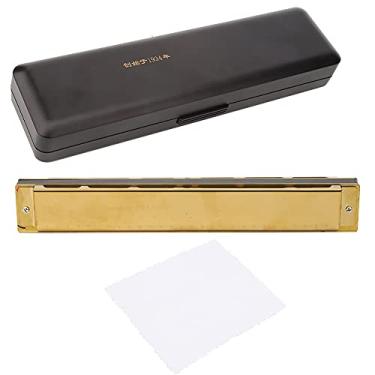 Imagem de Gaita C Key, Aço Inoxidável, Gaita de Amplo Alcance ABS, Punho Confortável de 28 Furos para Iniciantes (GOLD)