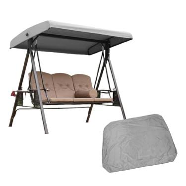Imagem de Outdoor Patio Swing Chair Canopy Replacement, Swing Seat Canopy Cover Garden Hammock Top Cover for Outdoor Garden Courtyard (Gray)