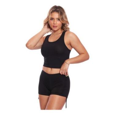Imagem de Top Fitness Nadador Feminino Lisa Blusa Básica - MC Digital, G, Preto