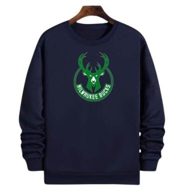 Imagem de Blusa Moletom Gola Basquete Milwaukee Buck Giannis Basketball - Loja W