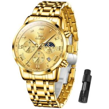 Imagem de Relógio OLEVS Luxury Gold Chronograph Masculino - Aço Inoxidável