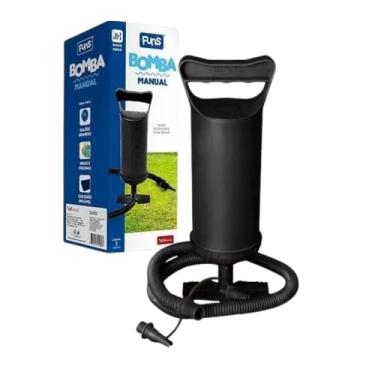 Imagem de Bomba de Ar Manual com 3 Bicos para Infláveis, Colchão e Piscina - Prática e Portátil