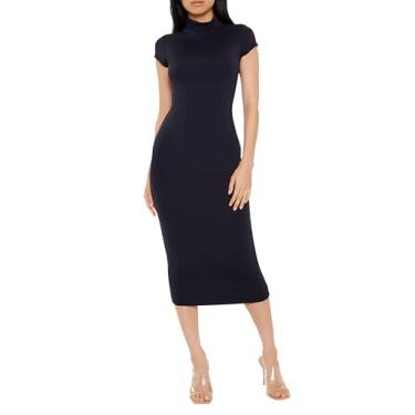 Imagem de Forever 21 Vestido midi colado ao corpo com gola rolê, Preto, PP
