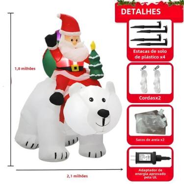 Imagem de Decoração de Natal Inflável - Papai Noel (1,8m) e Boneco de Neve (1,5m