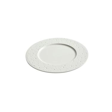 Imagem de Prato de jantar ocidental criativo e personalizado, chapeamento circular doméstico de cerâmica - prato plano branco pérola de 26,7 cm