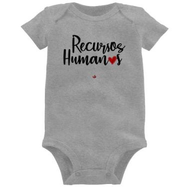 Imagem de Body Bebê Recursos Humanos por amor - Foca na Moda, Cinza, G