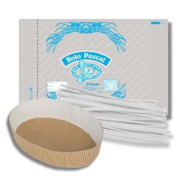 Imagem de Kit com 100 Unidades de Forma 100g + Saco Plástico Colomba Pascal + Fecho