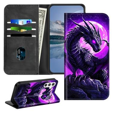 Imagem de HEAKIERG Capa magnética para Sansung Galaxy A35 5G de 6,6 polegadas com suporte para cartão, capa protetora à prova de choque com bloqueio de RFID, compartimento para cartão de crédito, capa flip