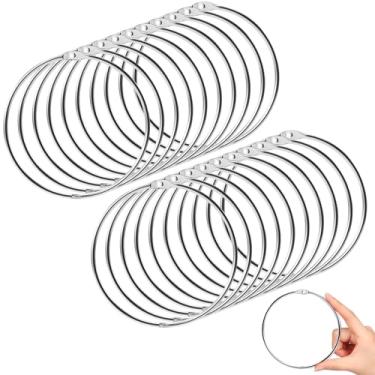 Imagem de MorningRo Pacote com 20 anéis de fichário de folhas soltas de 10 cm extra grande aço niquelado chaveiro chaveiro anéis de metal para escritório em casa, cartões de índice, recibos, memorandos, fotos,